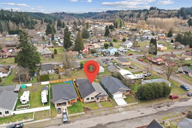 bird's eye view featuring a residential view