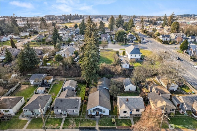 bird's eye view with a residential view