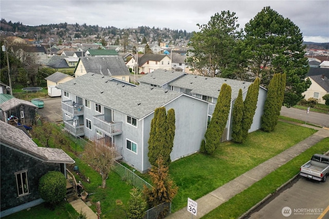 bird's eye view featuring a residential view