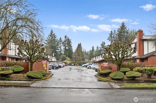 view of road featuring curbs