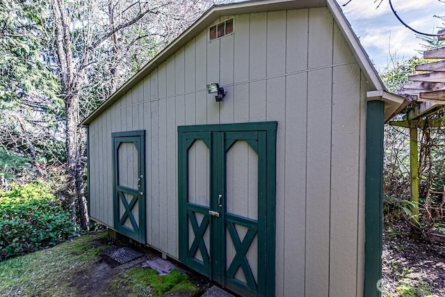 view of shed