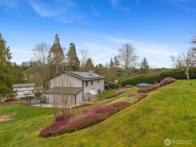 view of yard with fence