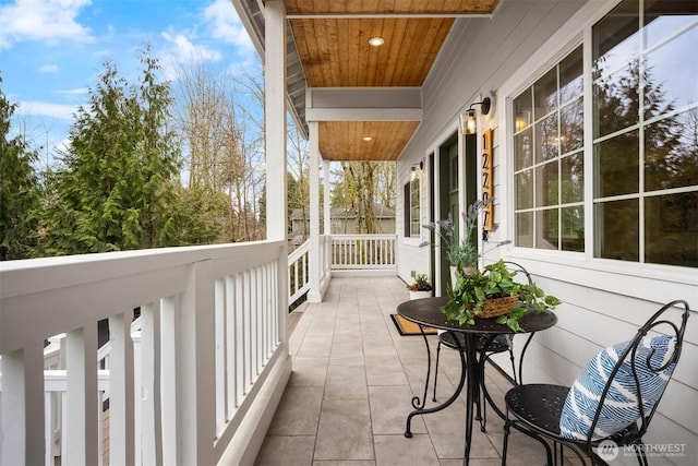 balcony with covered porch