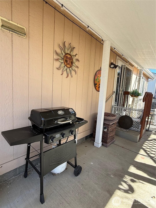 view of patio / terrace featuring a grill