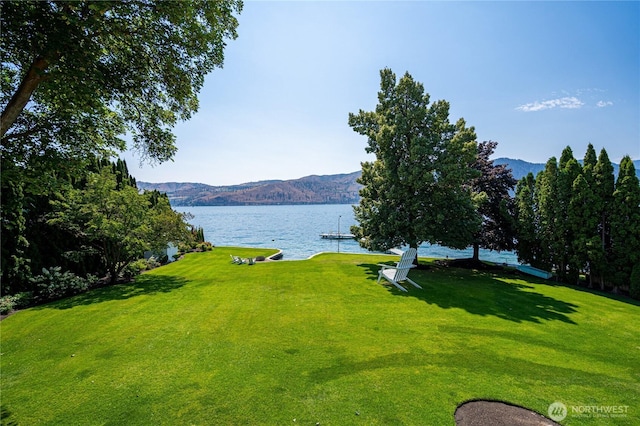 water view with a mountain view