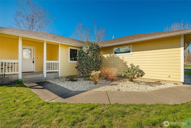 exterior space with covered porch