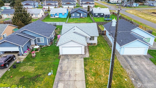 aerial view with a residential view