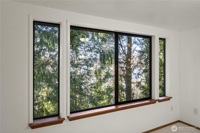 interior space featuring baseboards and a healthy amount of sunlight