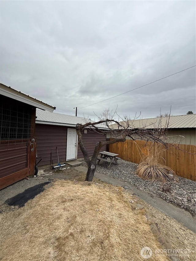 view of yard with fence