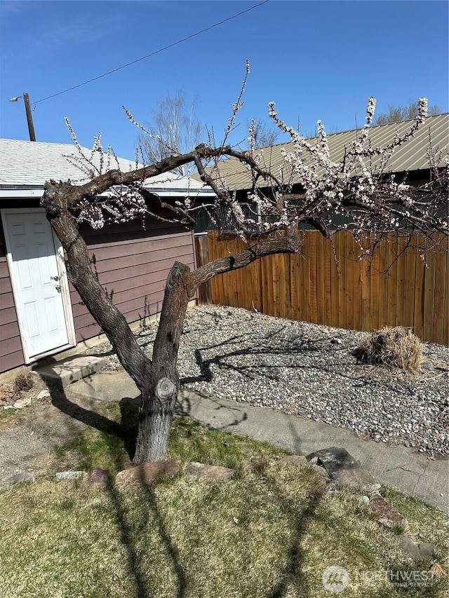 view of yard with fence