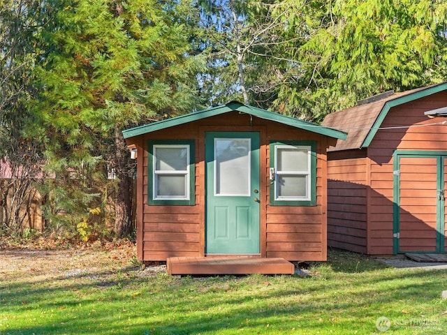 view of shed