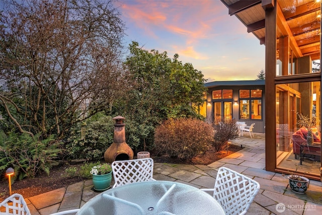 view of patio featuring outdoor dining space