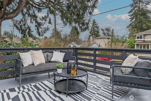 balcony featuring outdoor lounge area