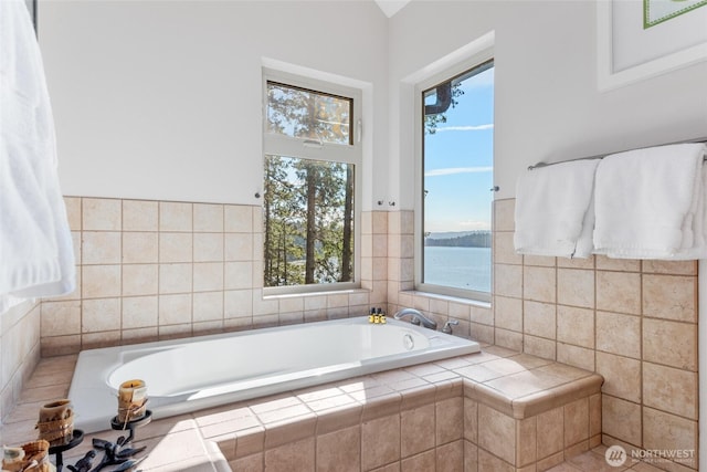 full bathroom featuring a garden tub