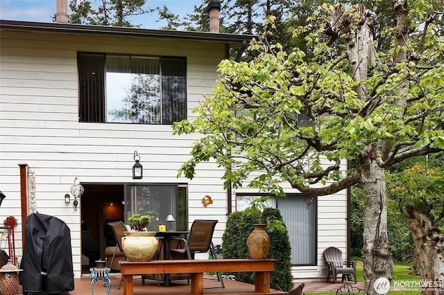 back of property with a patio area