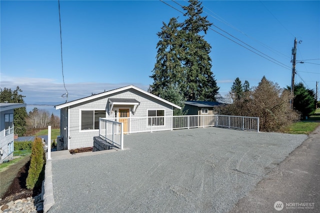 view of front of property with fence