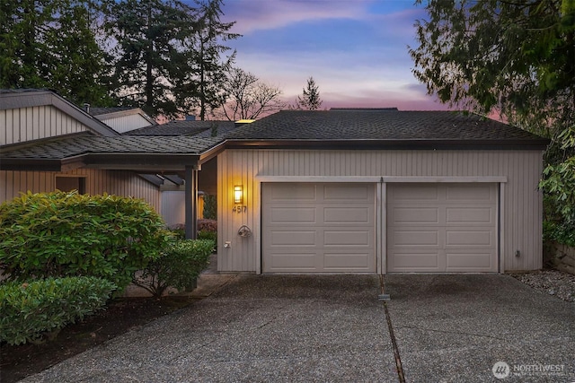 garage with driveway