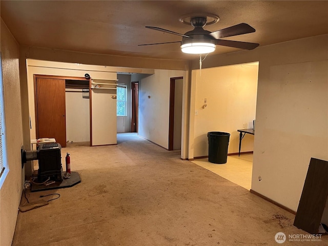 12535 SE Kent Kangley Rd, Kent, WA 98030 - below grade area featuring light carpet and ceiling fan