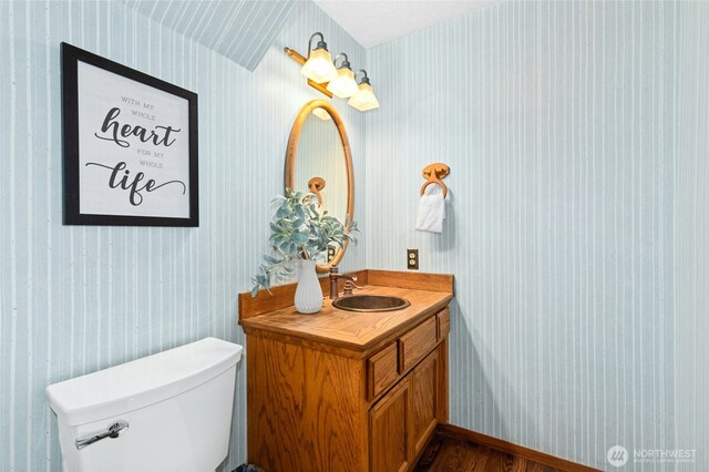 bathroom featuring toilet and vanity