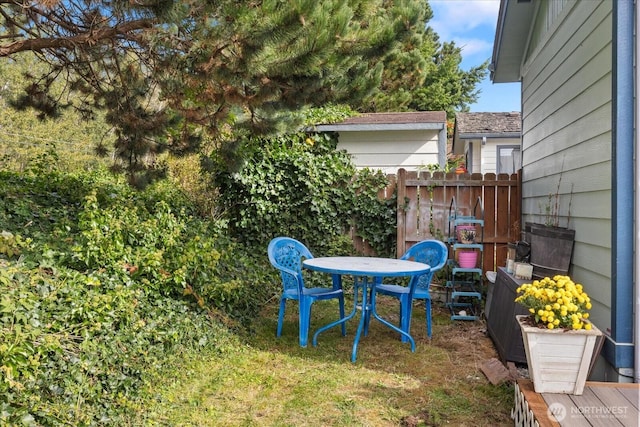 view of yard with fence