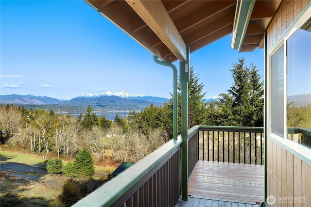 balcony with a mountain view