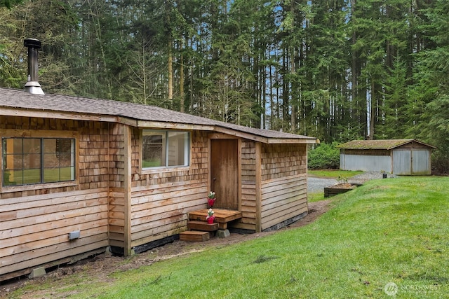 view of shed