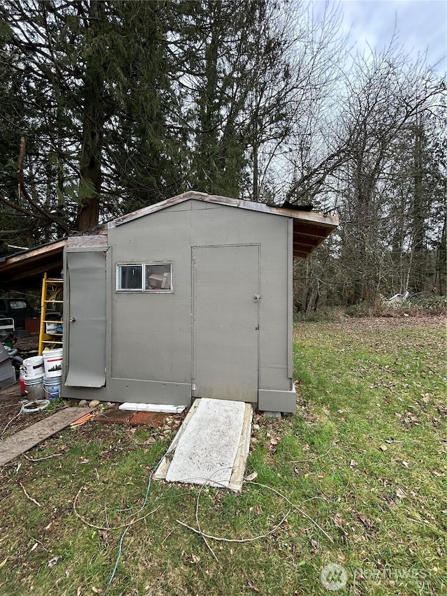 view of shed