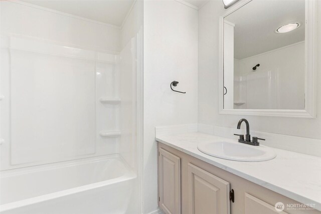 bathroom with  shower combination and vanity