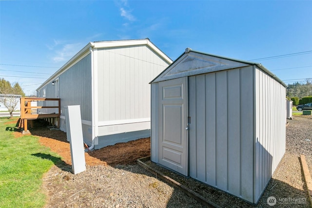 view of shed