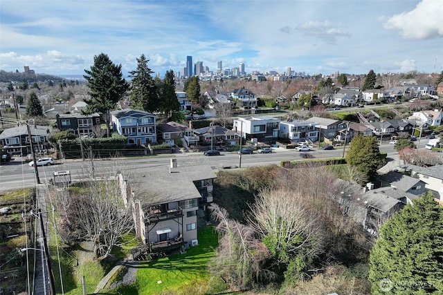 aerial view with a residential view