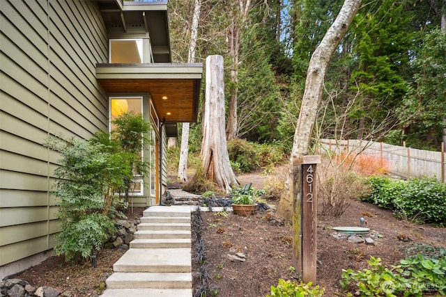 view of yard with fence