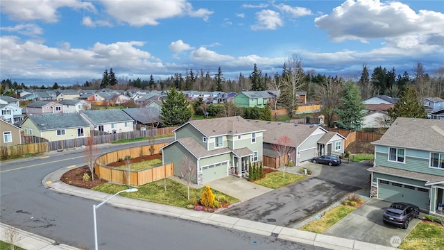 bird's eye view with a residential view