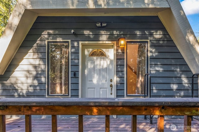 view of doorway to property