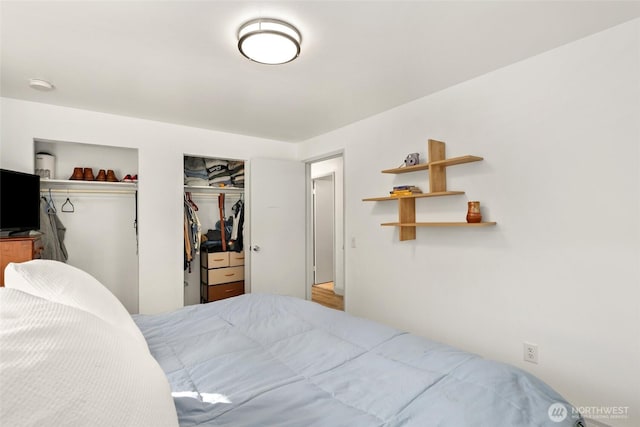 bedroom featuring two closets