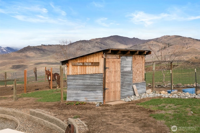 74 Sawtooth View Rd, Pateros, WA 98846 - view of outbuilding featuring an outbuilding, fence, and a mountain view