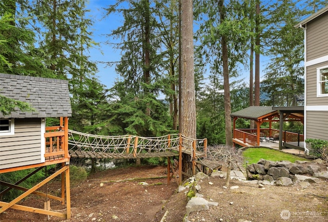 view of yard featuring a gazebo