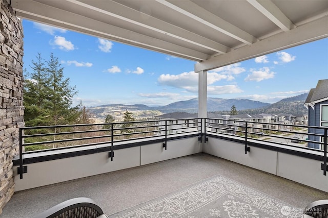 balcony with a mountain view