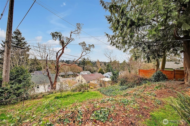 view of yard with fence