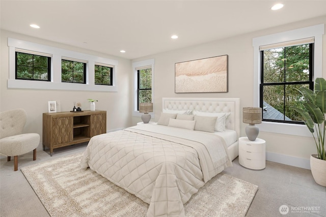 10906 SE 28th St, Bellevue, WA 98004 - bedroom featuring carpet, baseboards, and recessed lighting