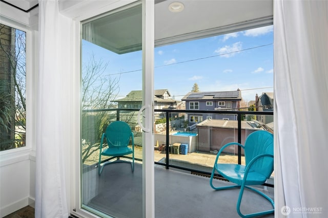 balcony with a residential view