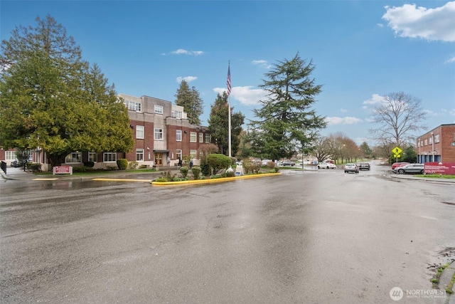 view of street with curbs