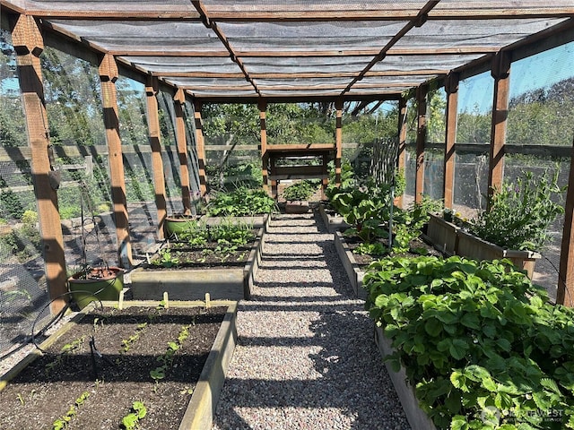 1939 49th St, Port Townsend, WA 98368 - view of yard featuring a vegetable garden and a pergola