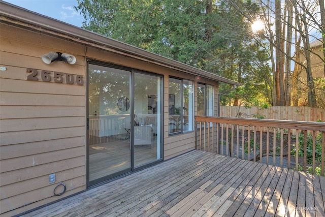 wooden terrace with fence