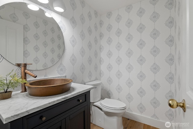 bathroom with vanity and toilet