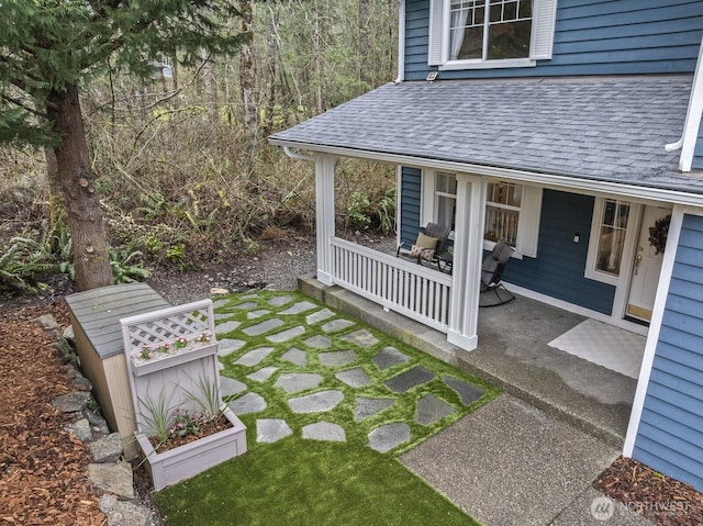 view of yard with a porch