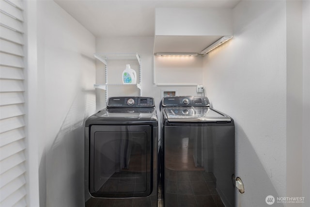 laundry area featuring separate washer and dryer and laundry area
