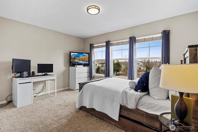 carpeted bedroom with baseboards