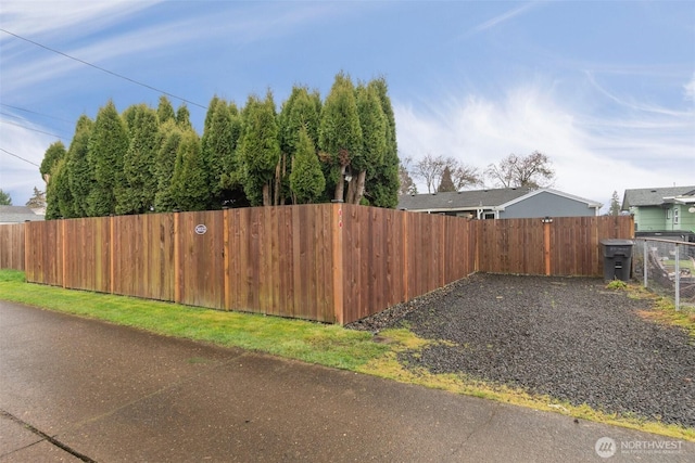 exterior space featuring fence private yard