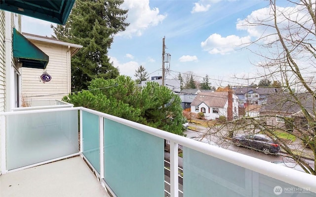 balcony with a residential view