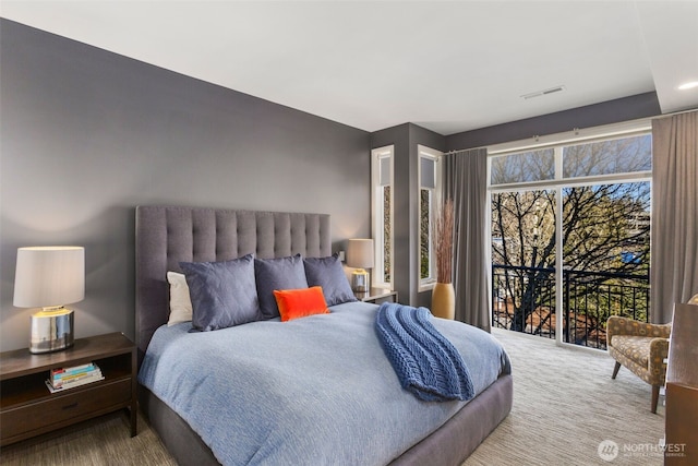 bedroom featuring visible vents